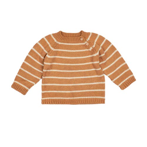 Wild Wawa Stripe Crew Neck Sweater In Brown