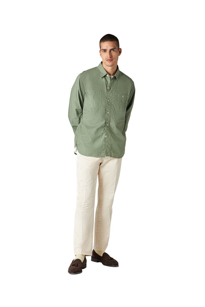 Workt Cotton Shirt, Alternate, color, GREEN