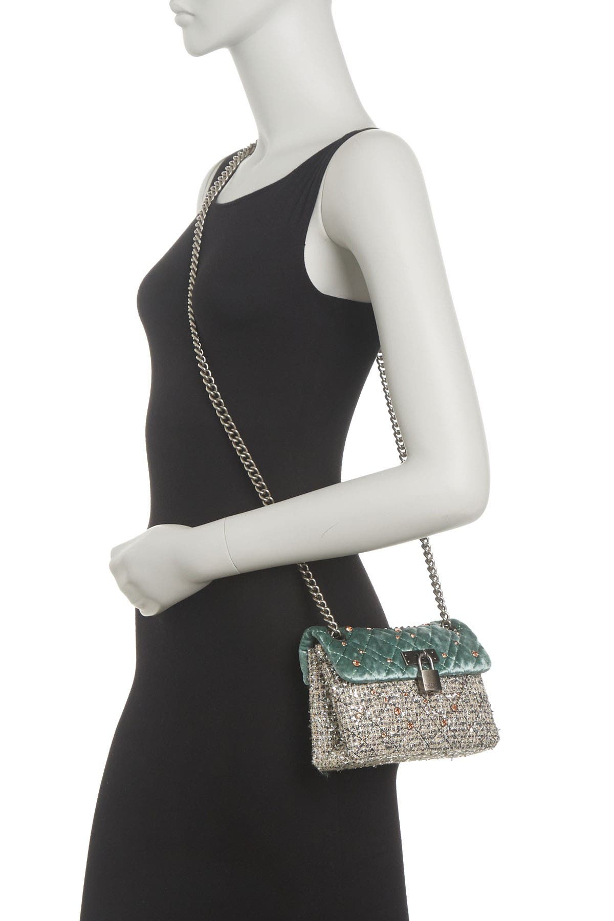 Kurt Geiger Mini Brixton Tweed & Velvet Lock Bag (Men) | Nordstromrack