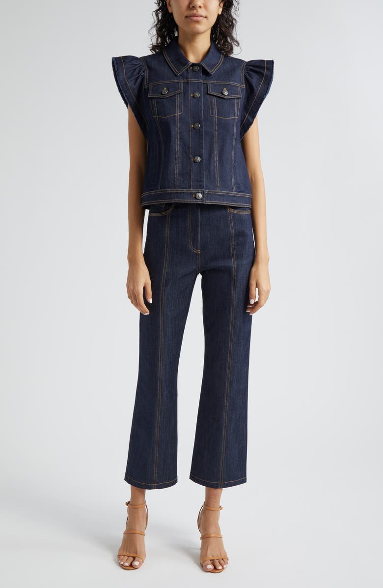 Cinq à Sept Madi Flare Leg Ankle Jeans, Alternate, color, Indigo