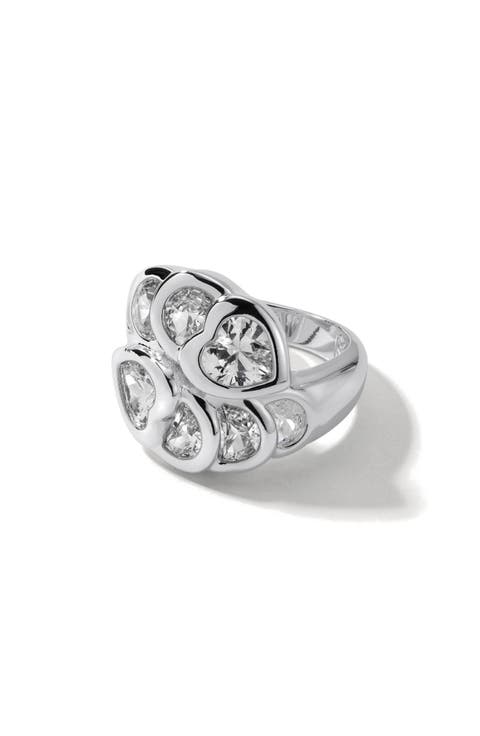 Mixed Cut Cubic Zirconia Cocktail Ring