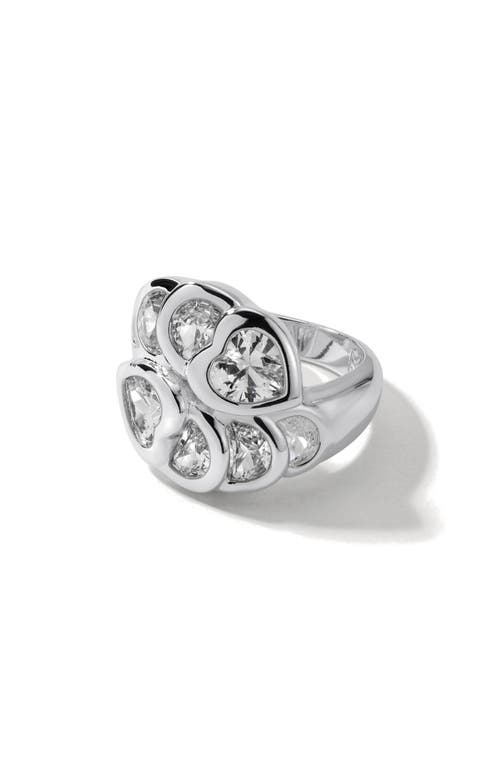 Miranda Frye Mixed Cut Cubic Zirconia Cocktail Ring In Silver