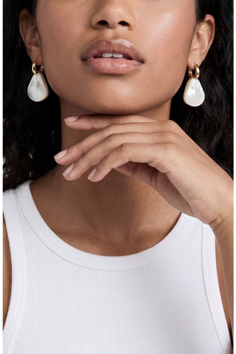 Sun Kissed Mother-of-Pearl Earrings, Alternate, color, GOLD