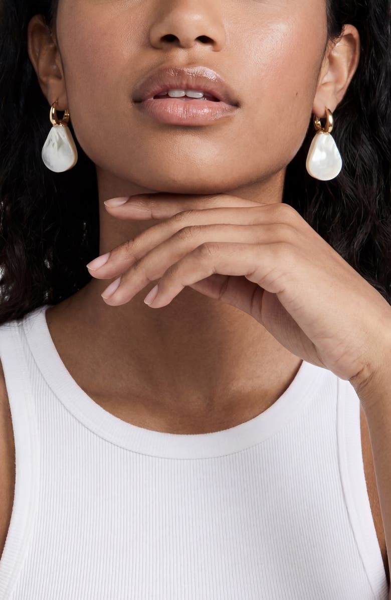 Ettika Sun Kissed Mother-of-Pearl Earrings, Alternate, color, Gold