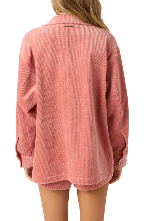 O'neill Langford Cotton Blend Corduroy Shacket In Pink