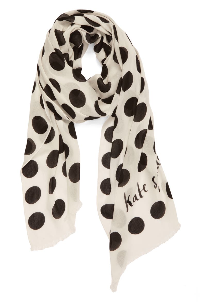 grid dot scarf, Alternate, color, CREAM