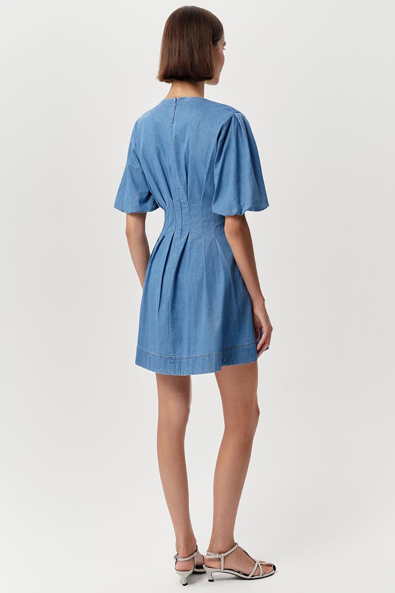 Briella Crew Neck Fitted Mini Dress, Alternate, color, Blue
