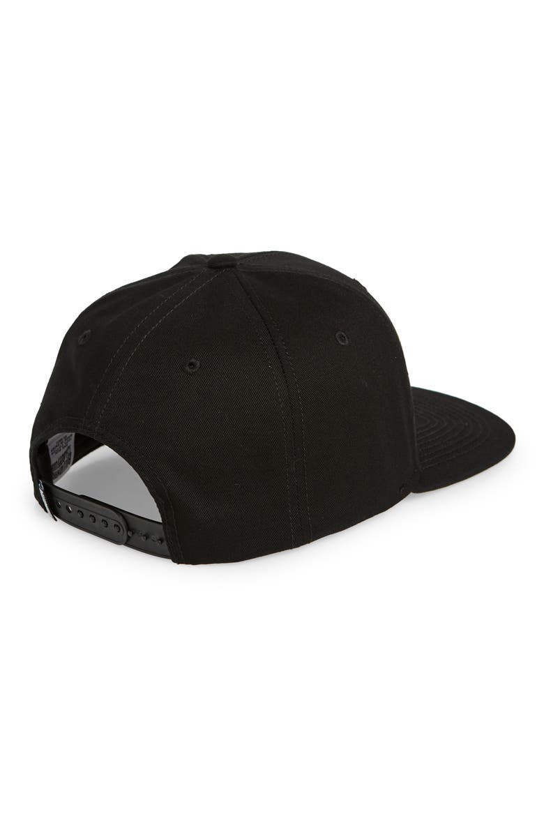 Embroidered Helmet Snapback Hat, Alternate, color, BLACK