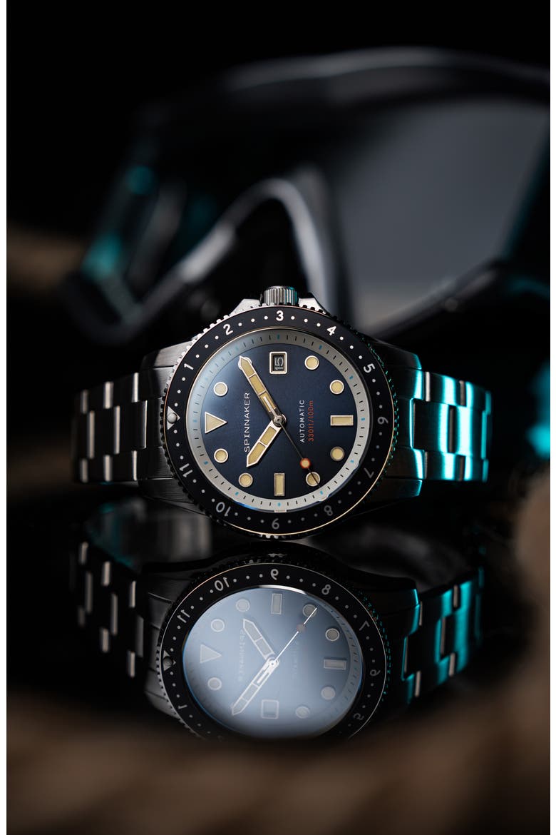Croft Pioneer Automatic Bracelet Watch, 42mm, Alternate, color, BLUE