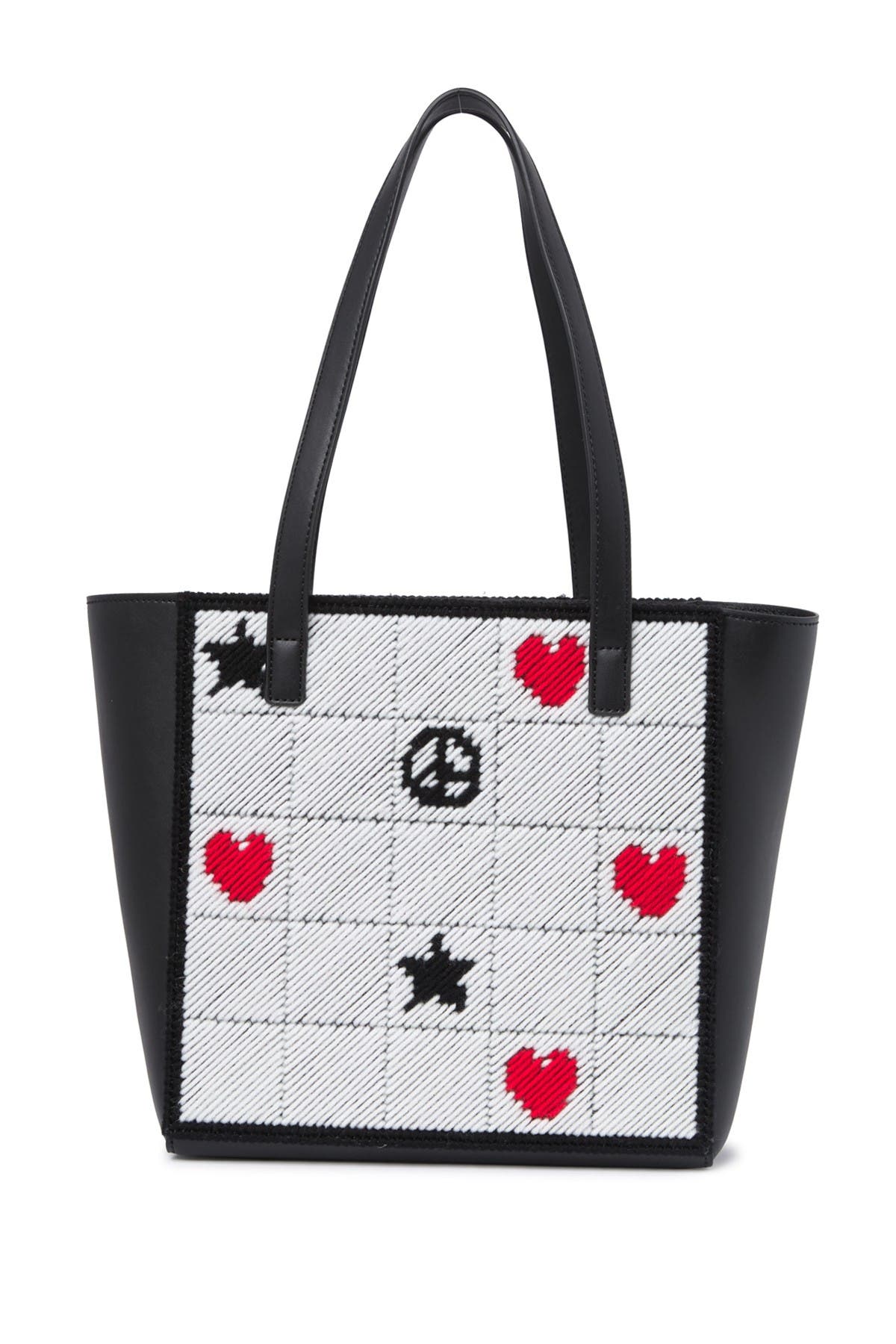 Love Moschino Stitched Logo Tote Shoulder Bag, Alternate, color, 
