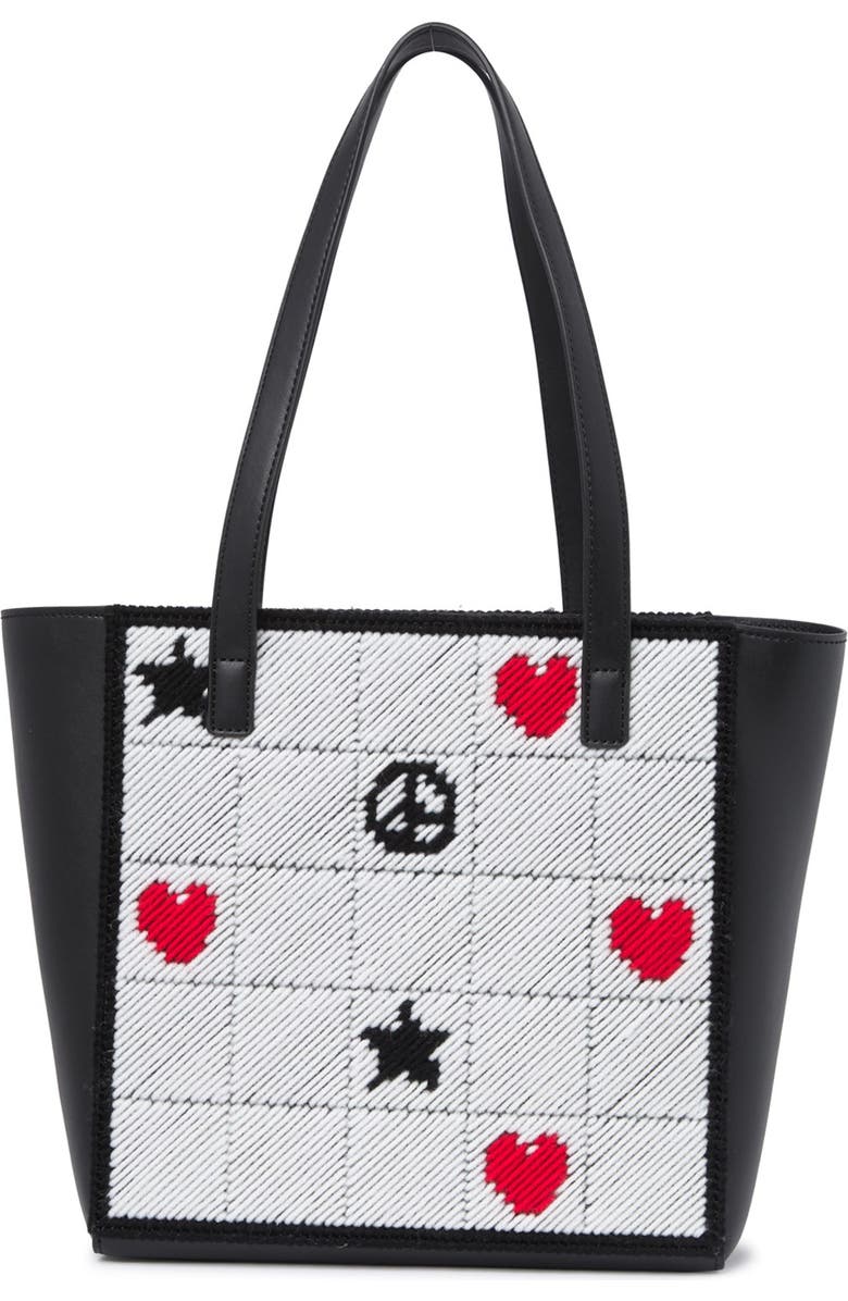 Love Moschino Stitched Logo Tote Shoulder Bag, Alternate, color,