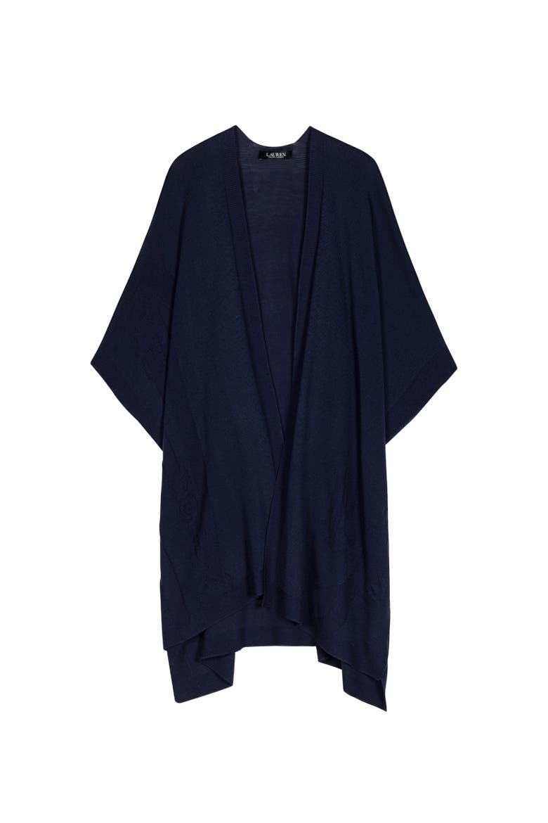 Matte Shine Belting Ruana, Main, color, Refined Navy