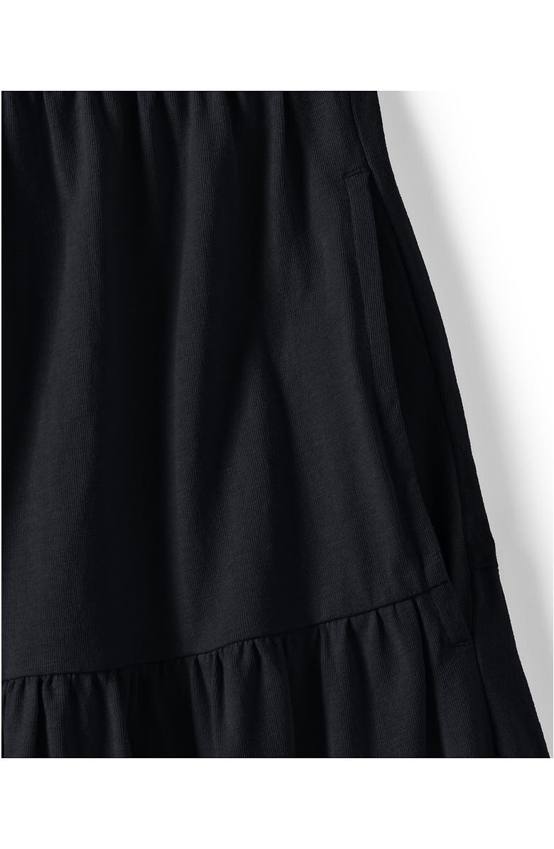 Lands' End Cotton Jersey Tiered Mini Dress, Alternate, color, Black