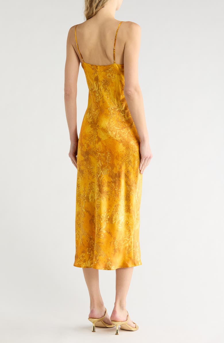 L'AGENCE Seridie Jungle Silk Slipdress, Alternate, color, Gold Jungle Toile
