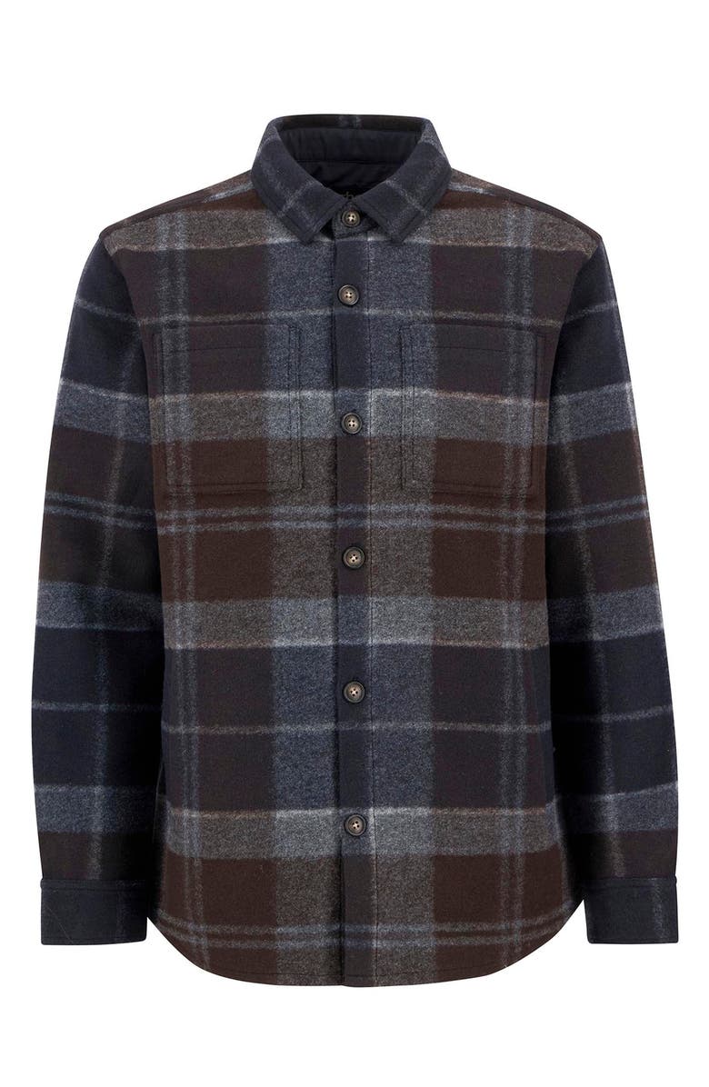 Barbour Chapter Tailored Fit Plaid Fleece Button-Up Shirt Jacket, Alternate, color, Midnight Oak Tartan