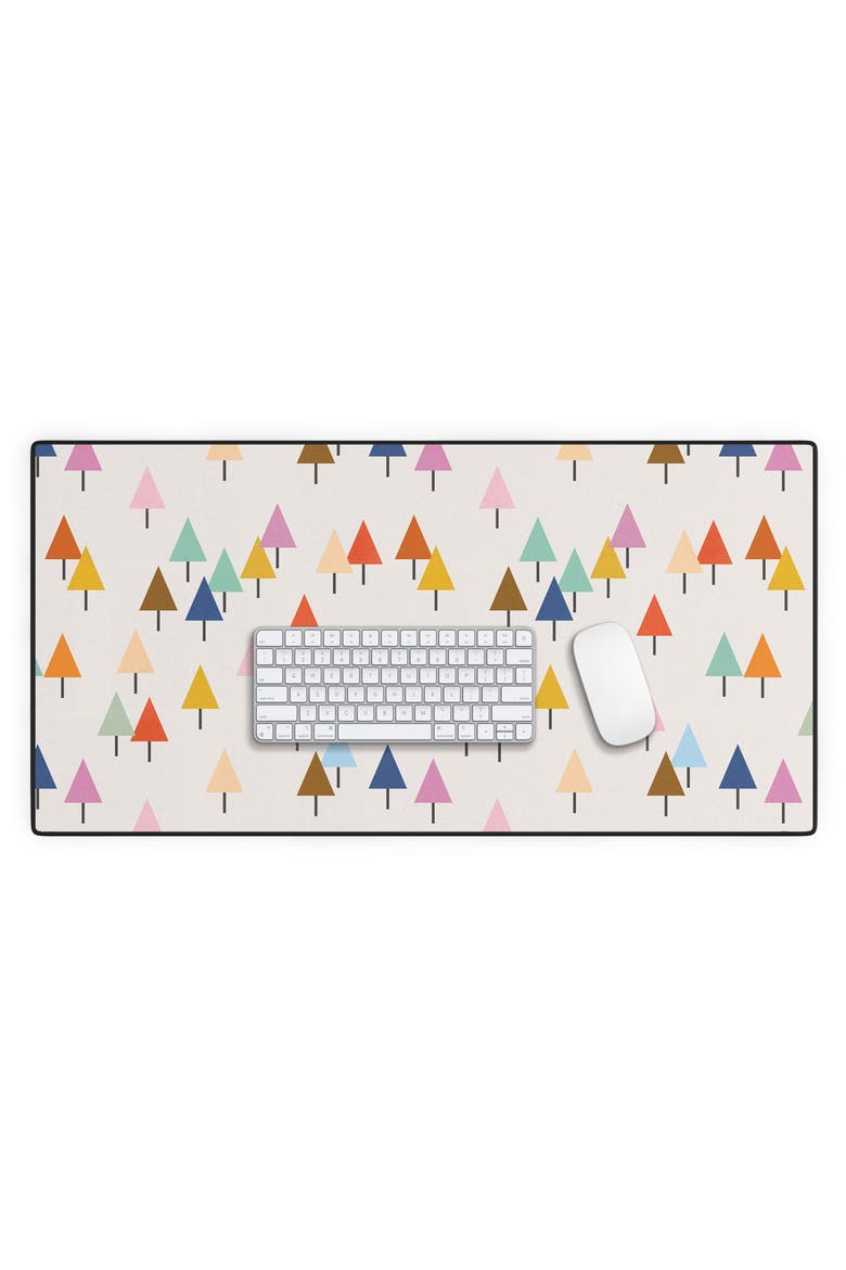 Colorful Little Trees Desk Mat, Alternate, color, MULTICOLORED TREES