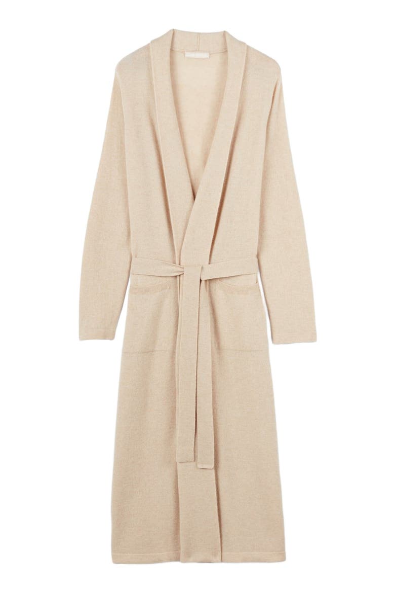 Long Cashmere Robe, Alternate, color, beige