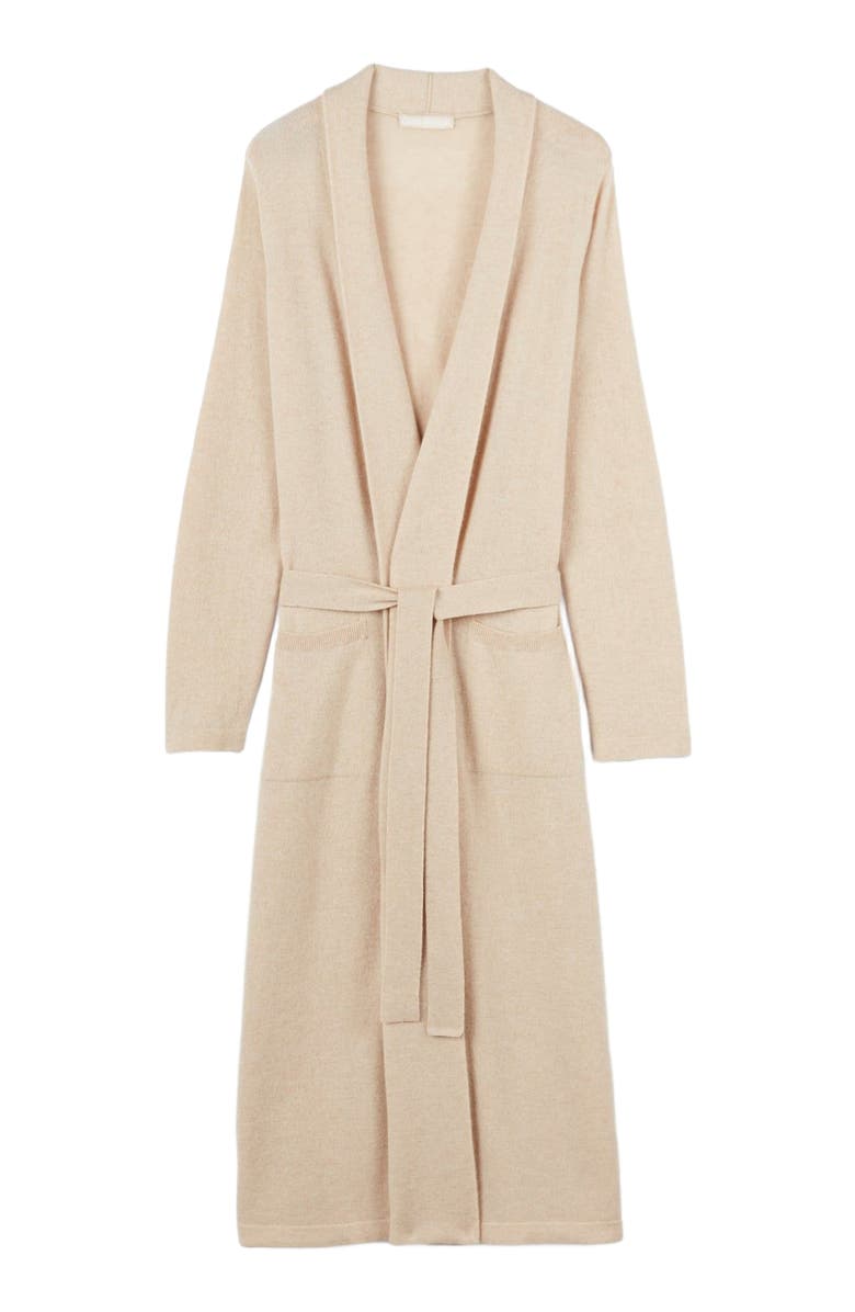 GOBI Mongolian Cashmere Long Cashmere Robe, Alternate, color, Beige