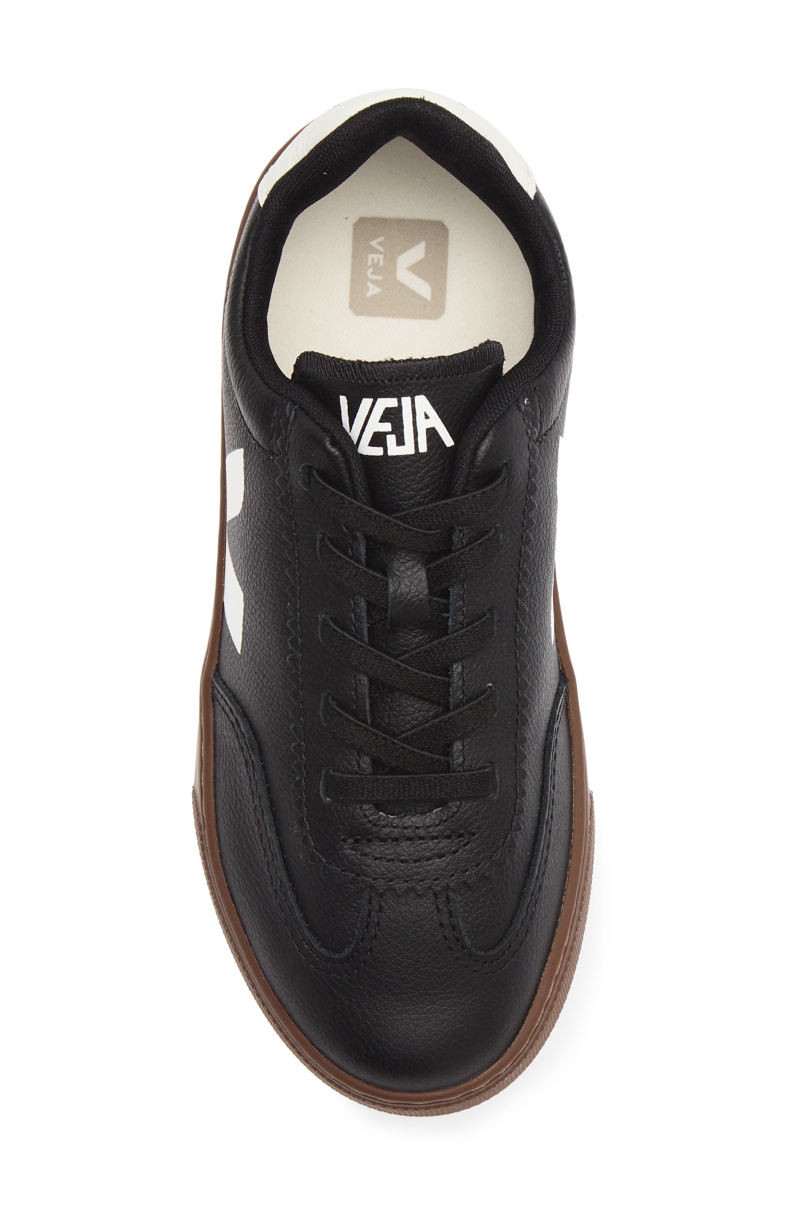 Kids' Volley Elastic Lace Sneaker, Alternate, color, BLACK WHITE BARK
