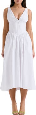 HOUSE OF CB Emmelina Sleeveless Stretch Poplin Midi Dress