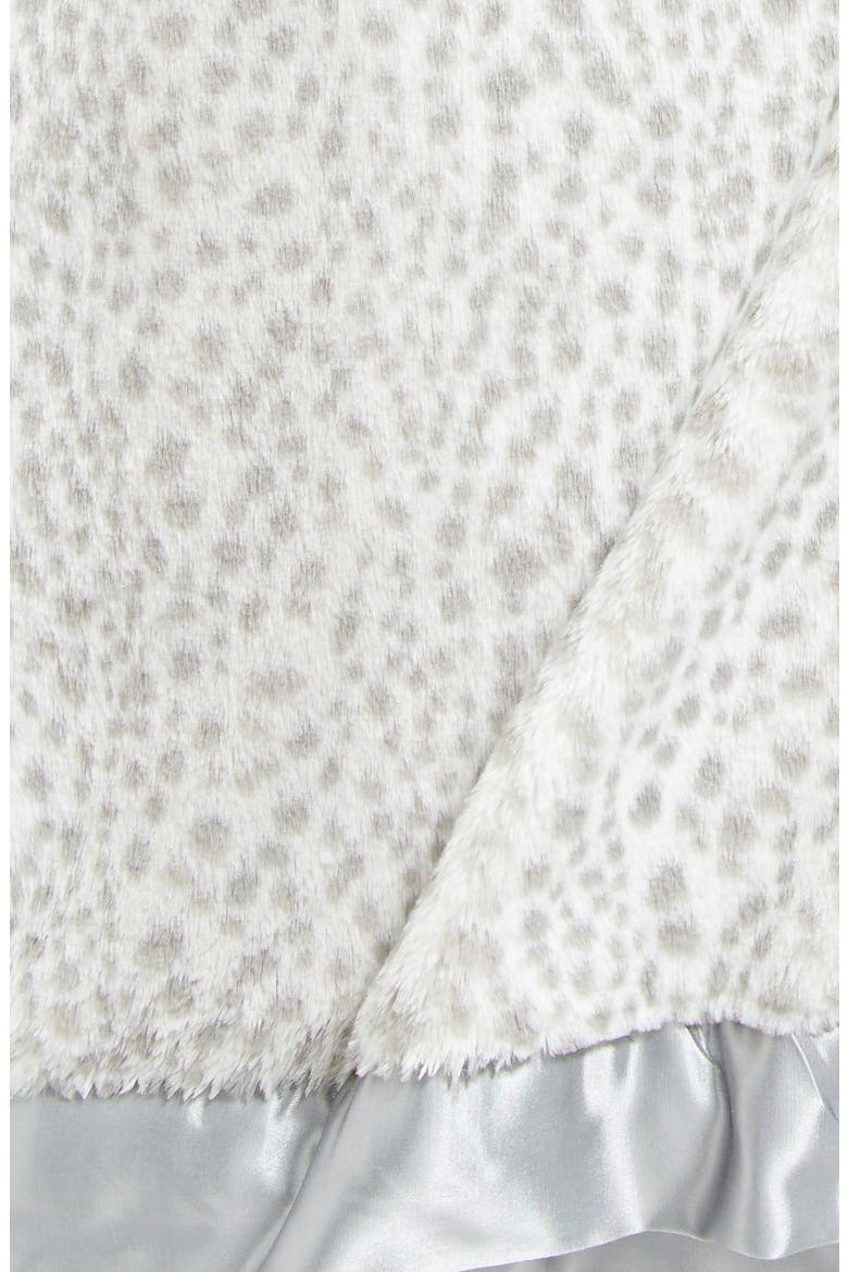 Luxe Snow Leopard Faux Fur Throw, Alternate, color, SILVER