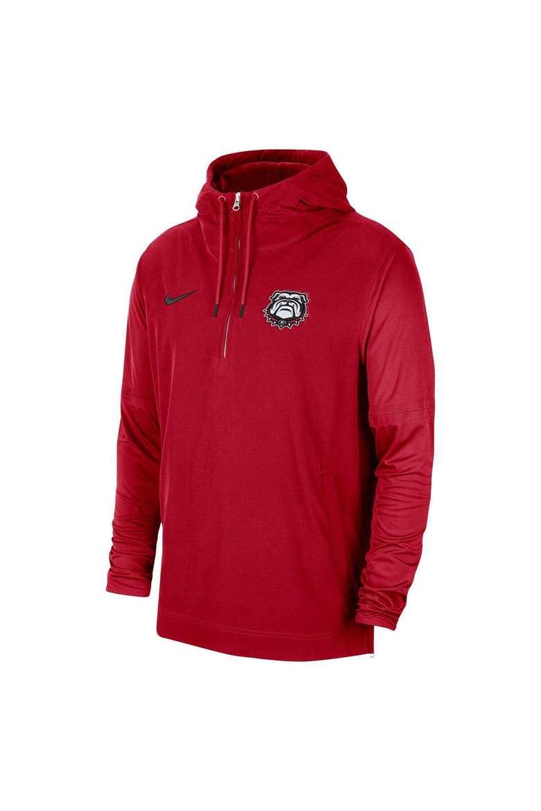 Men's Nike Red Georgia Bulldogs 2023 Sideline Player Quarter-Zip Hoodie Jacket, Alternate, color, Red