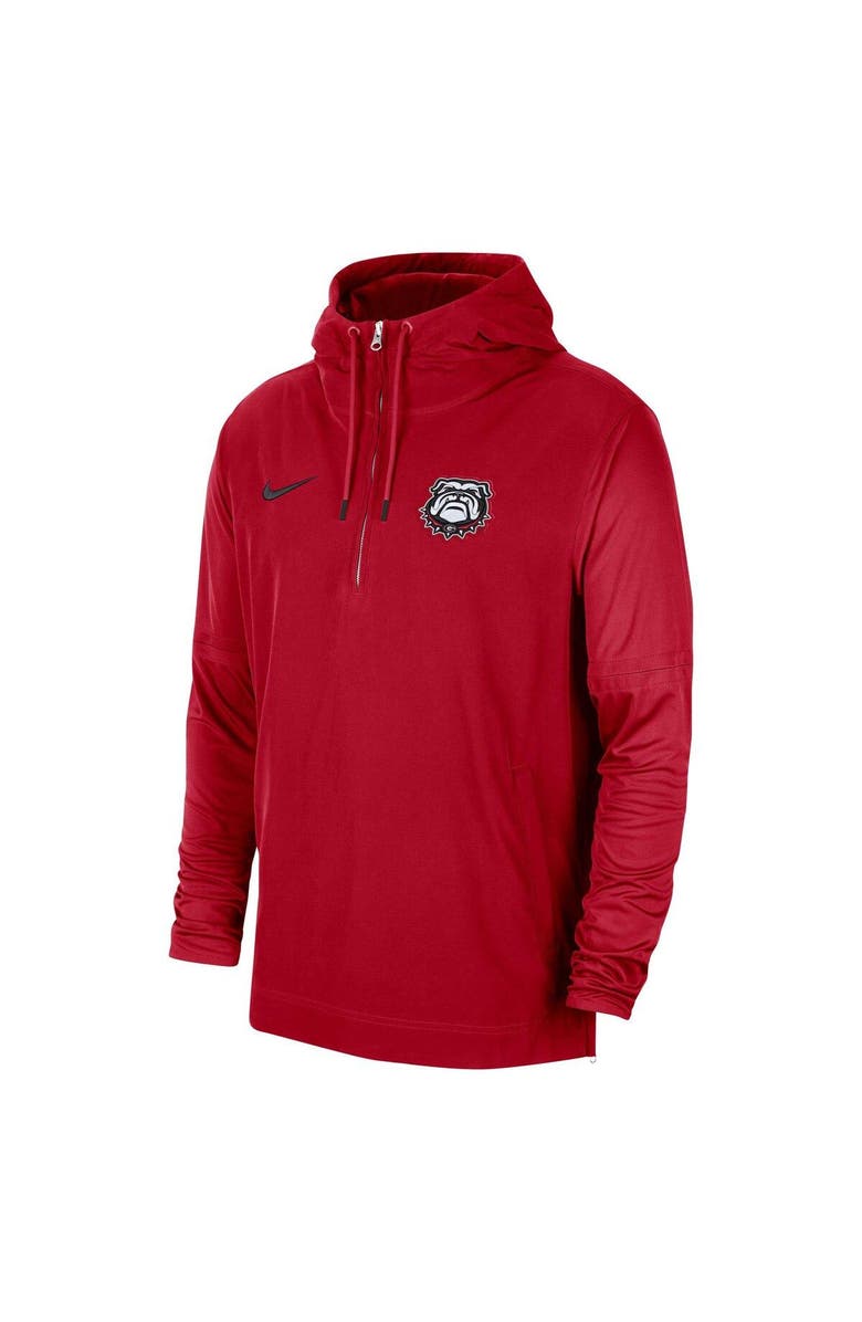 Nike Men's Nike Red Georgia Bulldogs 2023 Sideline Player Quarter-Zip Hoodie Jacket, Alternate, color, 