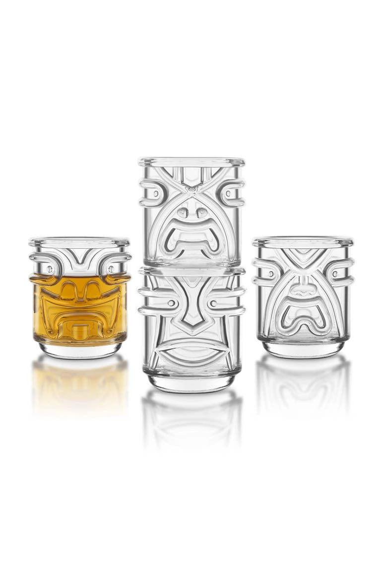 Tiki Tumbler Glasses, Set of 4, Alternate, color, Clear