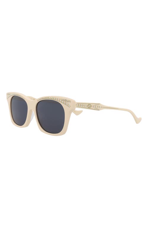 Gucci Crystal-embellished Wayfarer Sunglasses In Ivory Ivory Blue