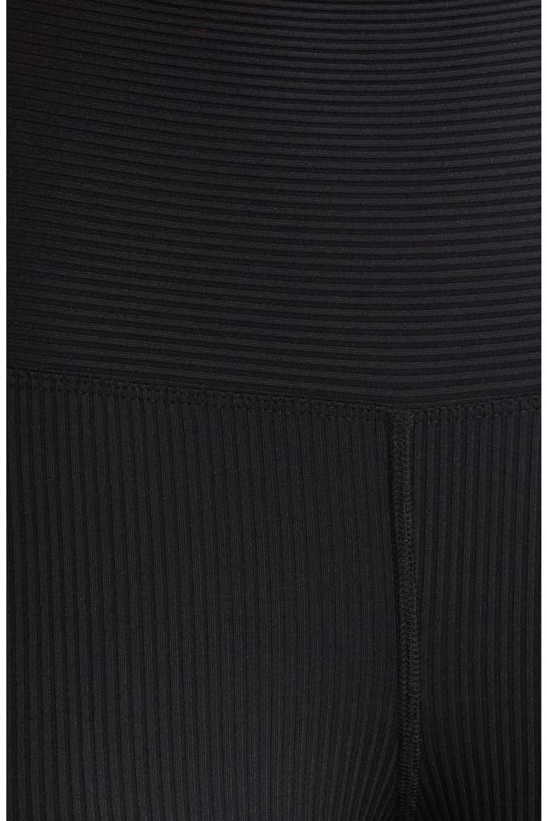 Ribbed High Waist Capri Leggings, Alternate, color, BLACK