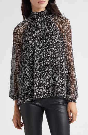 Suzanne Polka Dot Silk Chiffon Top