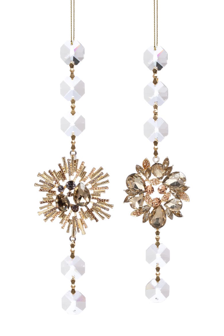 Jeweled Starburst Ornament, Set of 6, Main, color, Gold