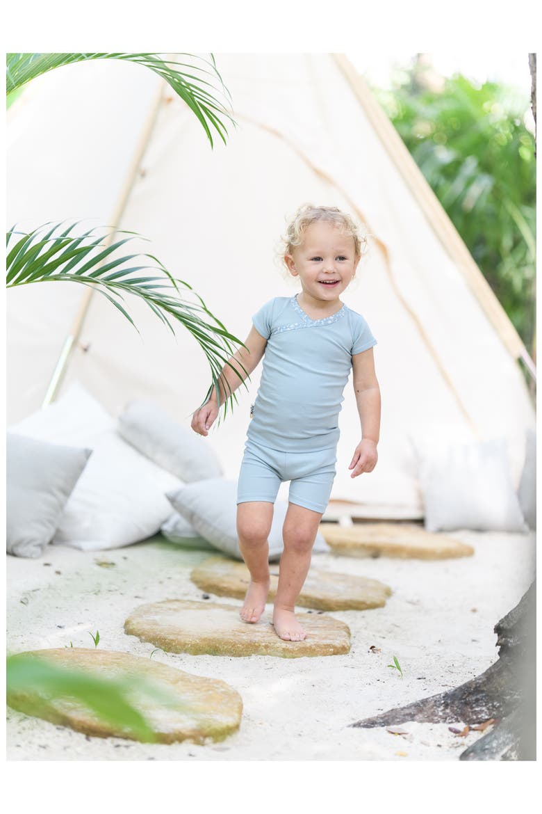 Cotton Blend T-Shirt & Shorts Set, Alternate, color, POWDER BLUE