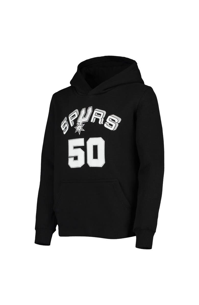 Mitchell & Ness Youth Mitchell & Ness David Robinson Black San Antonio Spurs Hardwood Classics Name & Number Pullover Hoodie, Alternate, color,