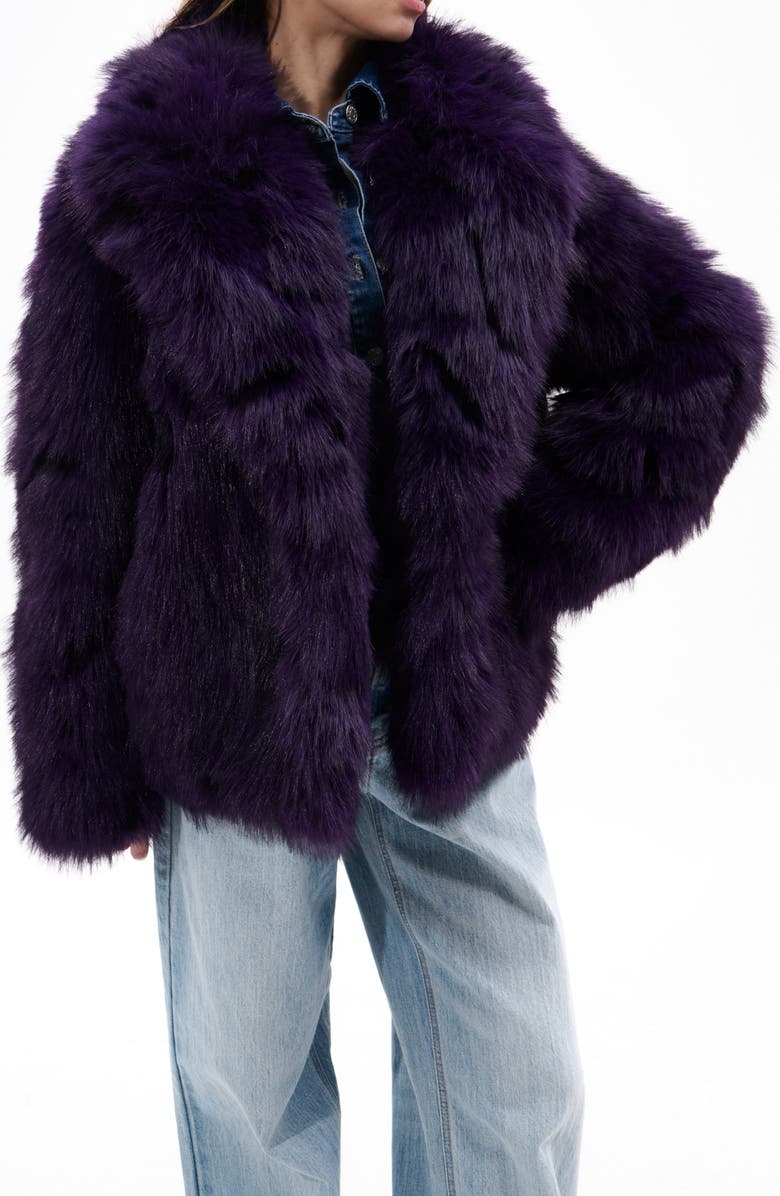 AZALEA WANG Nagano Faux Fur Coat, Main, color, Purple