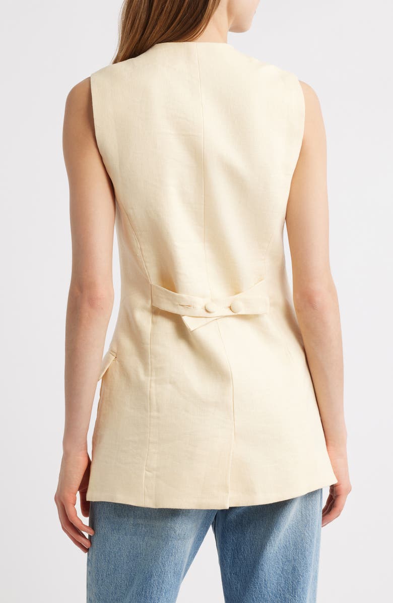 Faithfull the Brand Jane Linen Vest, Alternate, color, Butter
