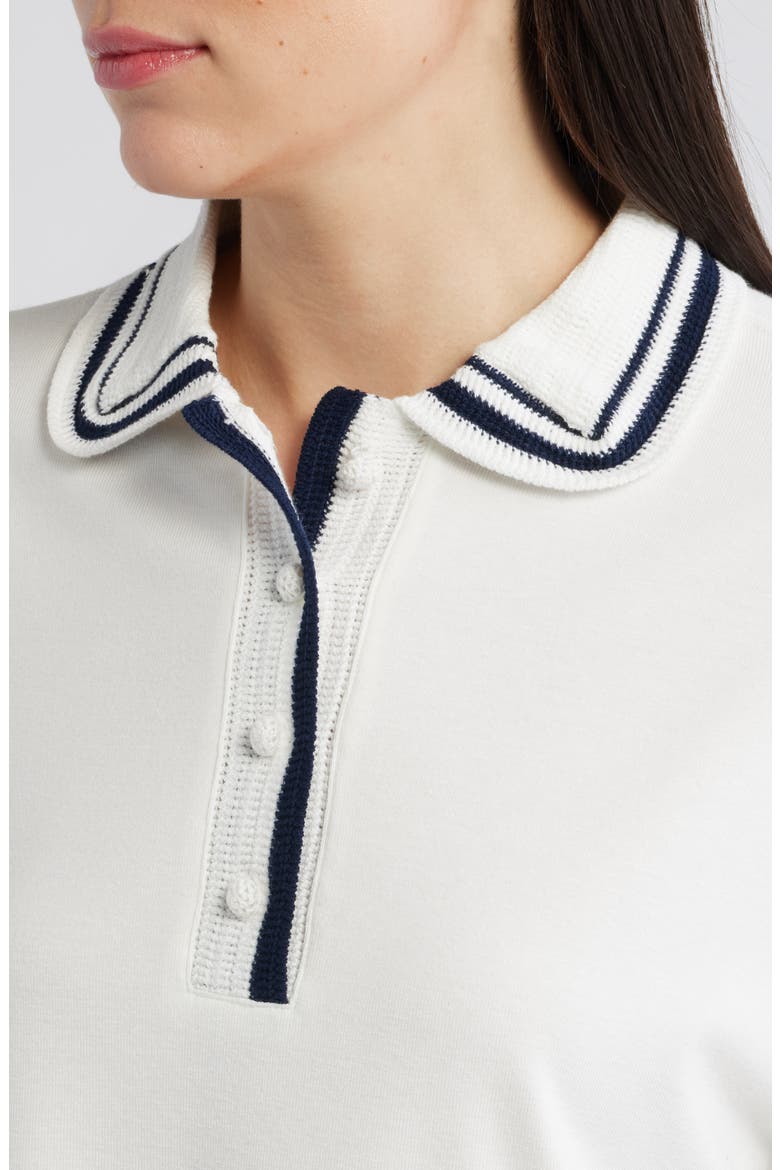 Crochet Stripe Top, Alternate, color, OFF WHITE/ NAVY