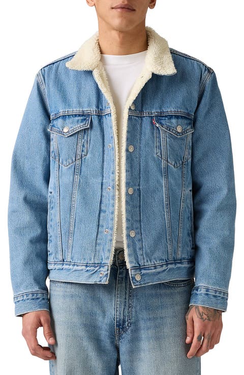 Type III Faux Shearling Lined Denim Trucker Jacket