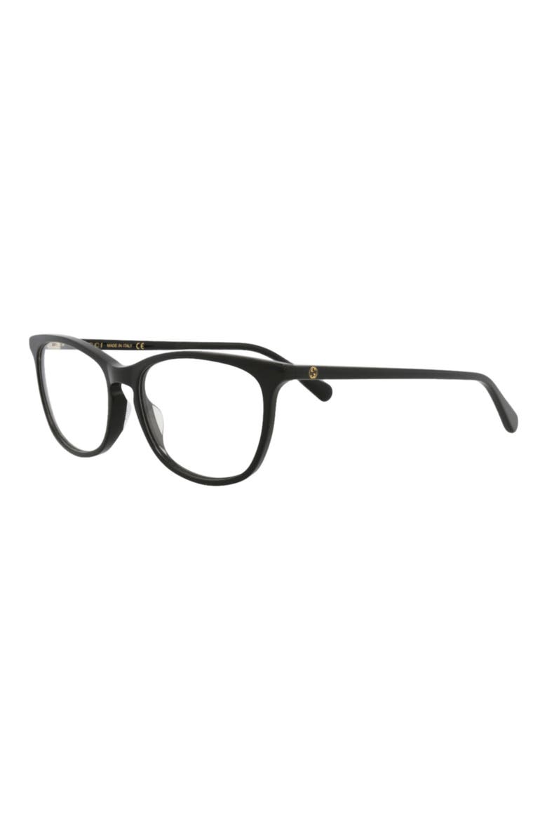 GG0549O 53mm Cat Eye Optical Glasses, Alternate, color, BLACK BLACK TRANSPARENT