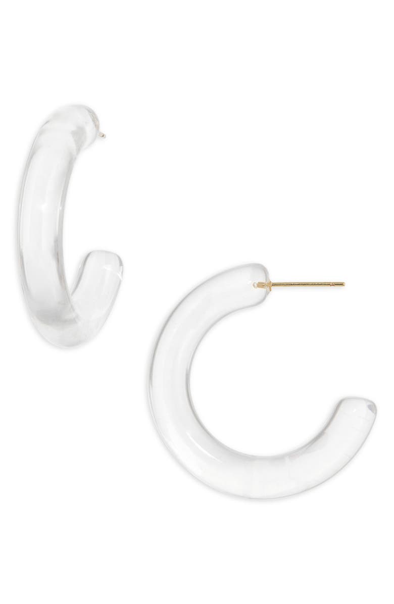 Nordstrom Chunky Resin Hoop Earrings, Main, color, Clear