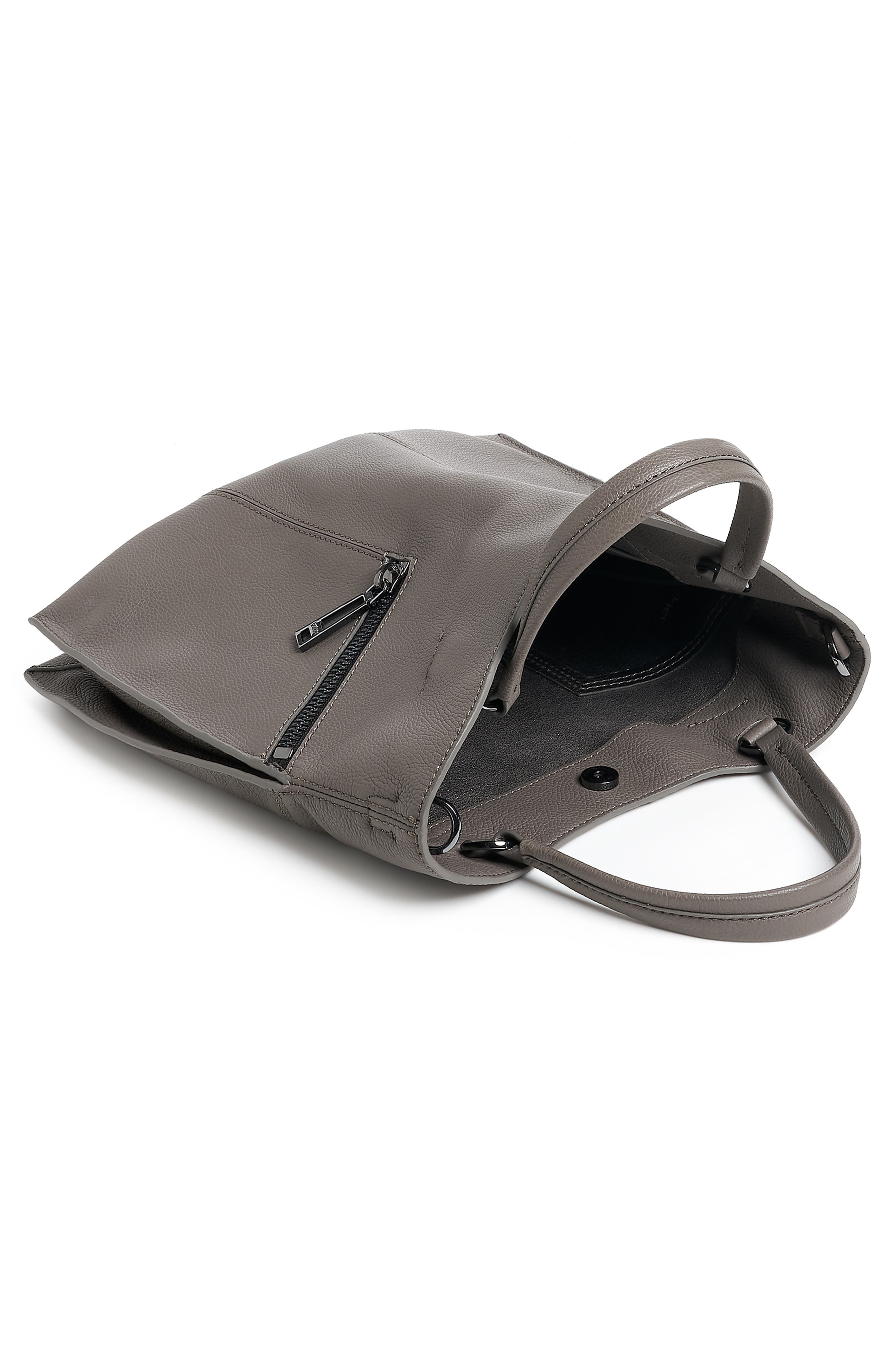 Trigger Pebbled Leather Satchel, Alternate, color, WINTER GREY