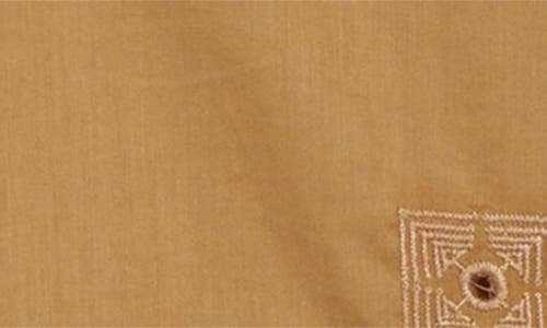 Pacsun Ritz Pointelle Cotton Poplin Camp Shirt In Brown