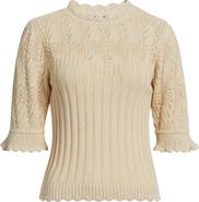 Wit & Wisdom Mixed Stitch Elbow Sleeve Sweater