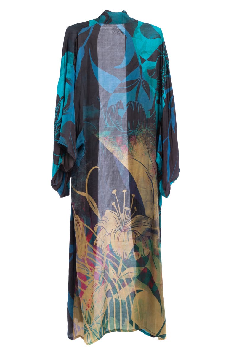 SAACHI Abstract Floral Polychromatic Longline Duster, Alternate, color,