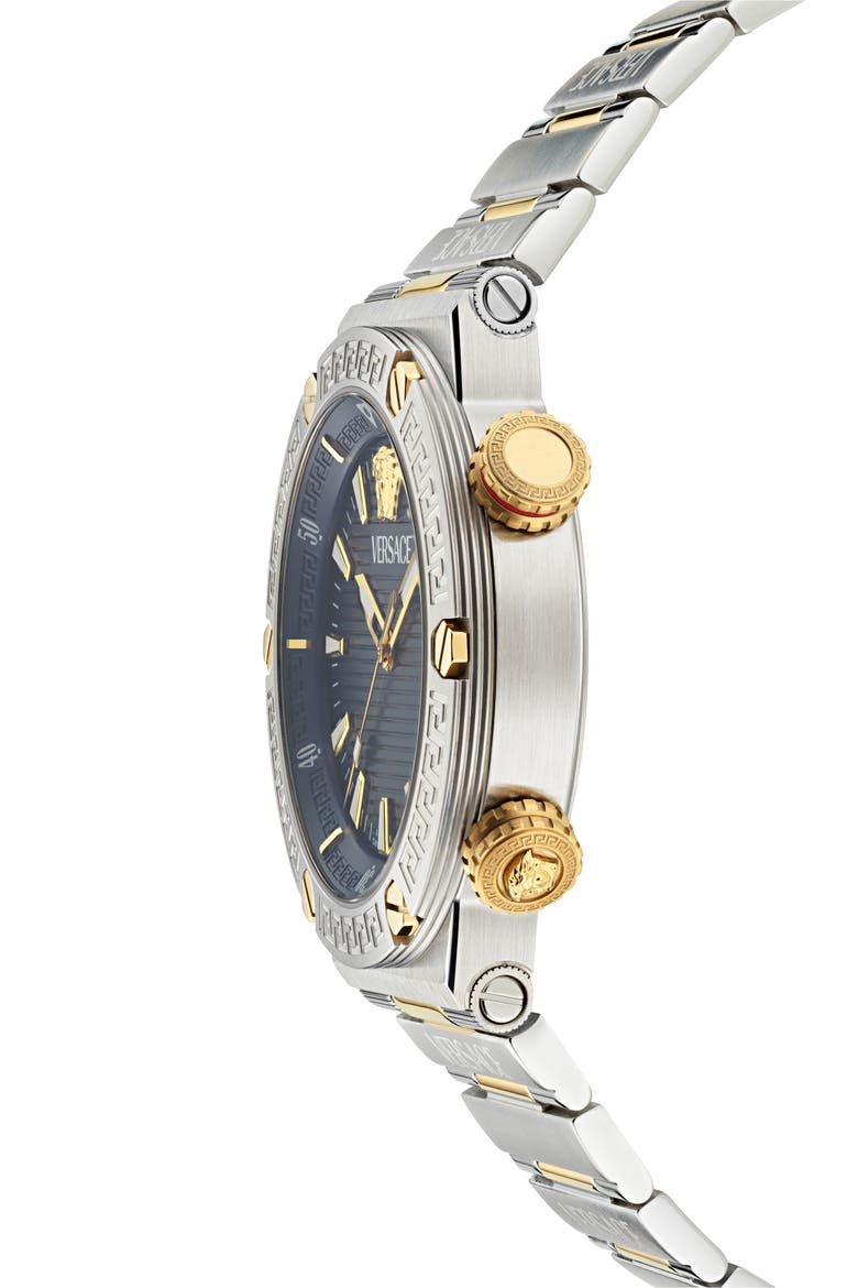 Greca Diver Bracelet Watch, 43mm, Alternate, color, TWO TONE