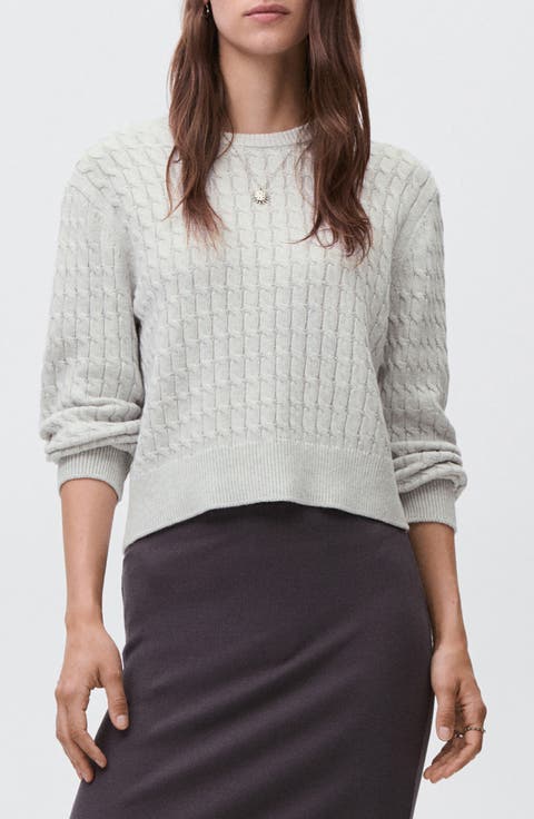 Cable Cotton Blend Sweater
