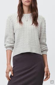 MANGO TEEN Cable Cotton Blend Sweater