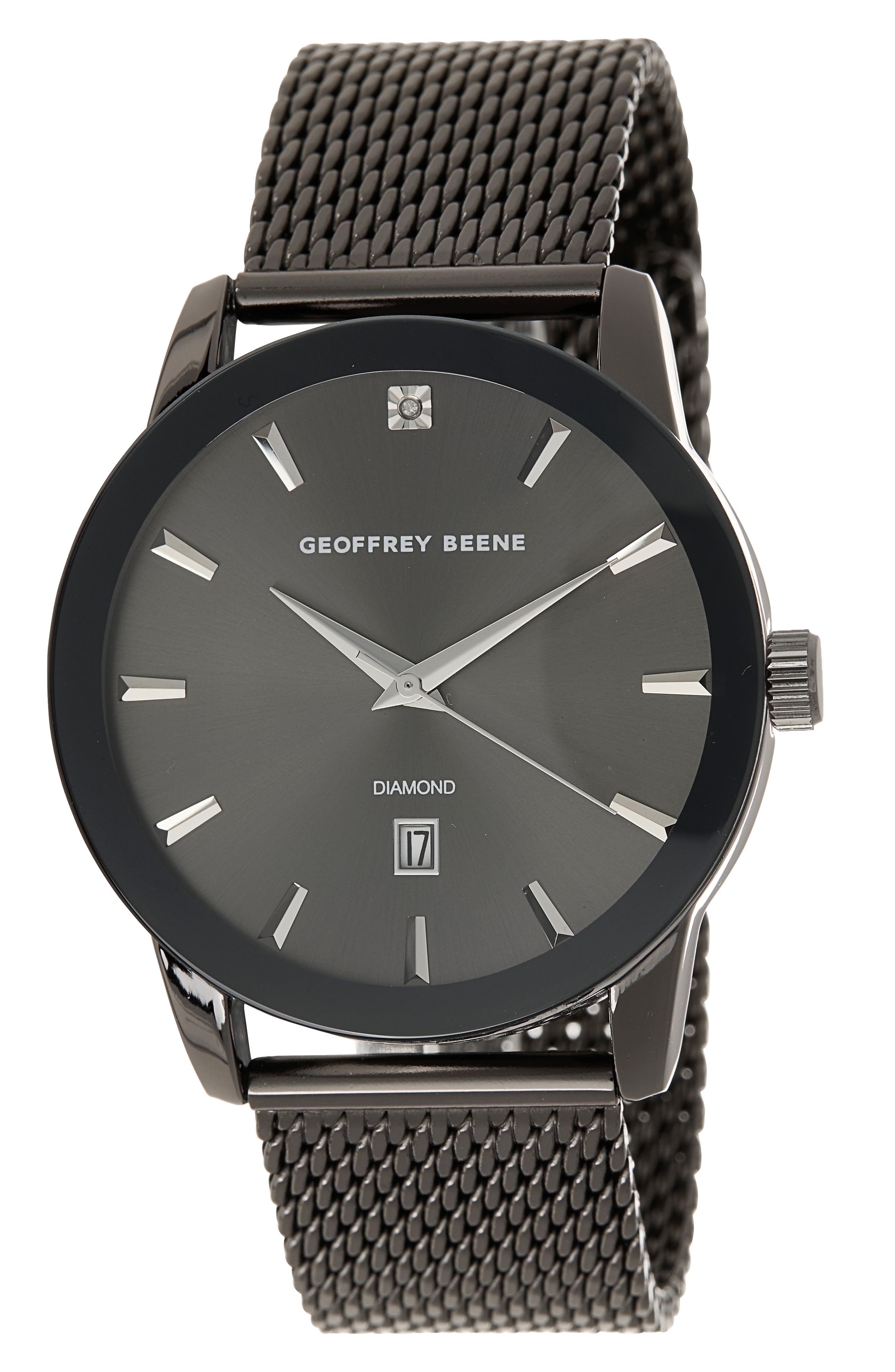 GEOFFREY BEENE Men's Diamond Mesh Strap Watch, 41mm - 0.001 ctw