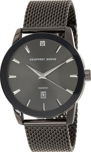 GEOFFREY BEENE Men's Diamond Mesh Strap Watch, 41mm - 0.001 ctw