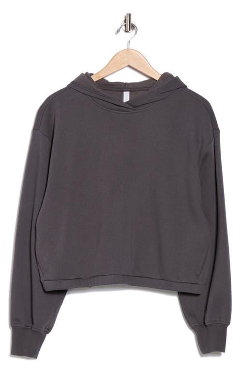 Z By Zella Feather Fleece Cinch Hem Pullover Hoodie In Gray